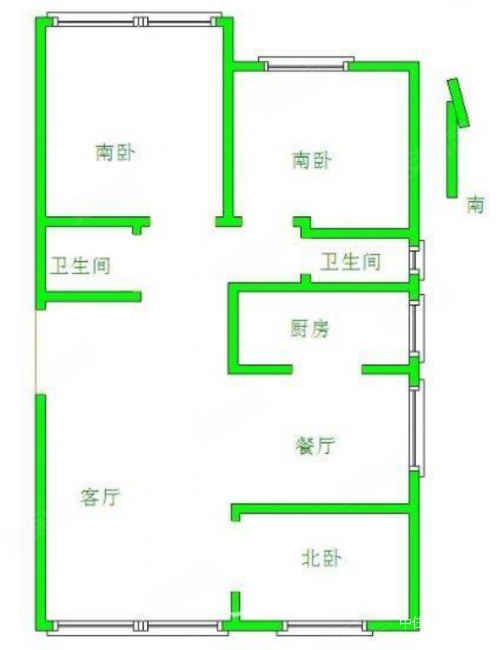 大地锐城3室2厅2卫161㎡南北199万