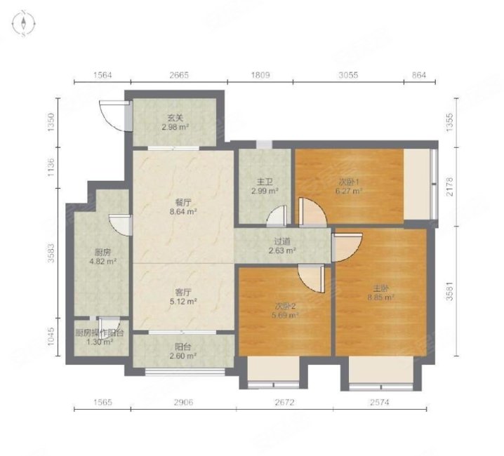 深业东岭~温馨3居室~采光好~通风好~素质住户