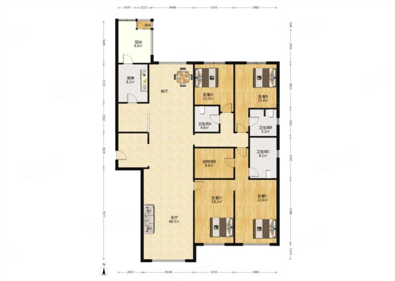 雅颂大苑 沈阳金廊芯 奢装大平层4室3卫 全新好楼层 总价低