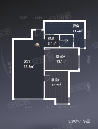 福庆花雨树2室2厅1卫92㎡南北75万