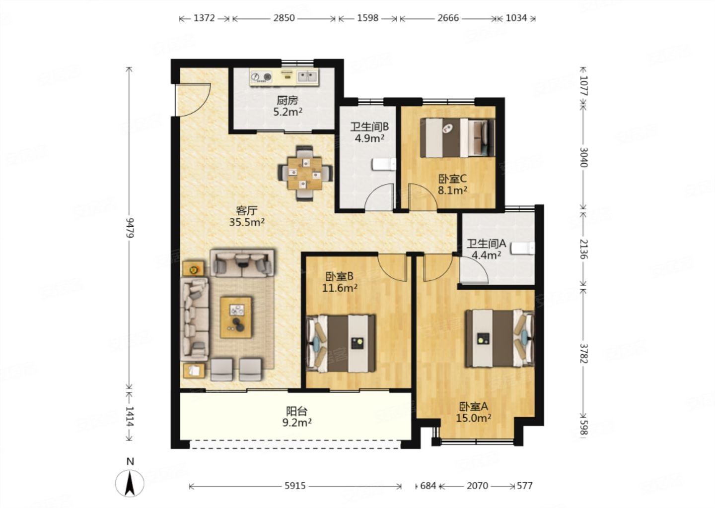 龙湖江与城排屋户型图图片