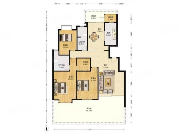 诚售二楼带80平米露台户型正采光好有车位看房随时