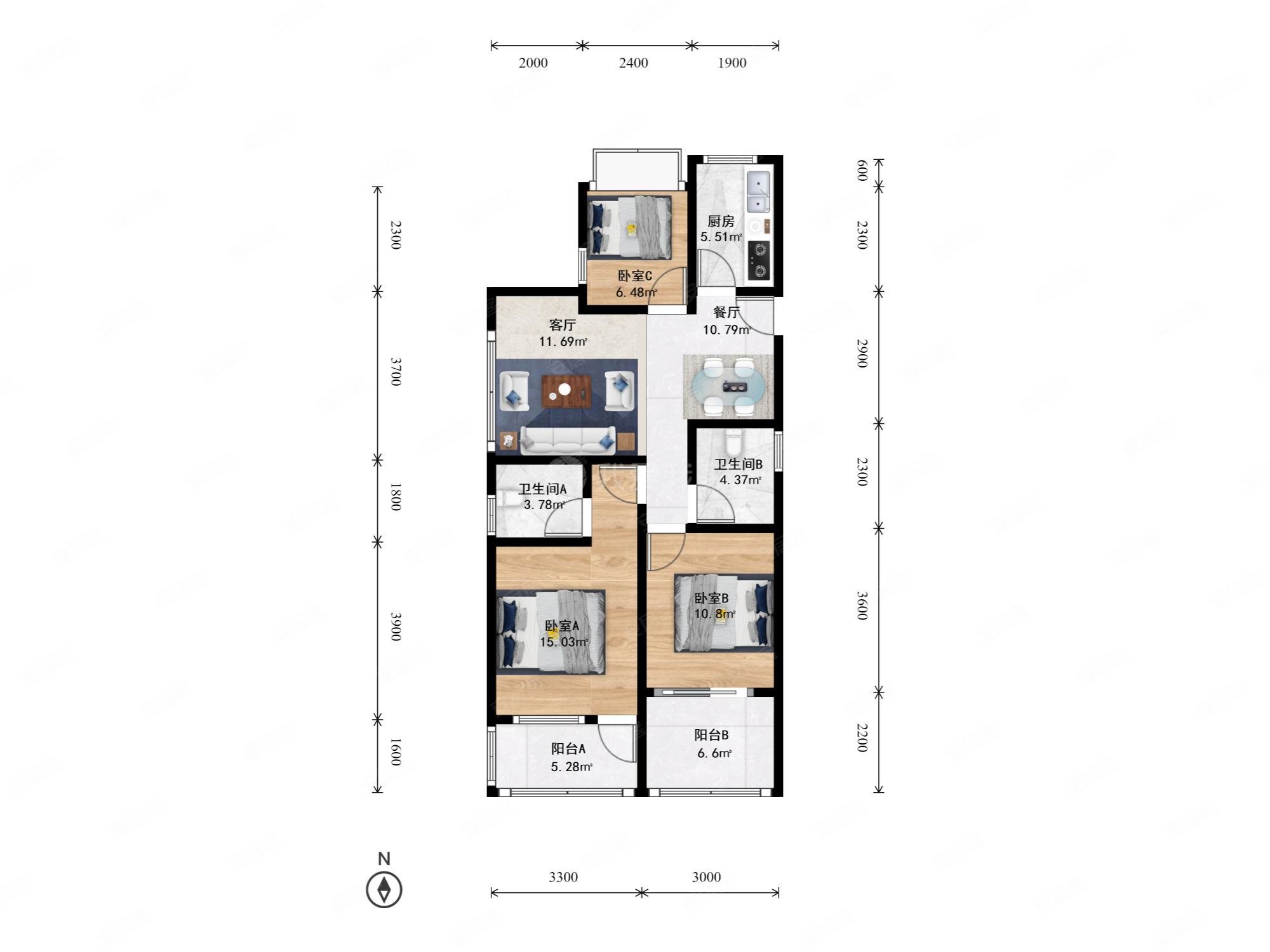 新上蜗牛广场万悦城中装修三房两卫双阳台价格可谈