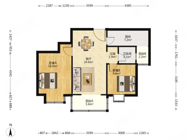 远眺青龙山南向户型采光视野棒超大客厅享受舒适入生