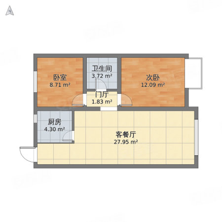 铁昌路92号院2室2厅1卫87㎡南北27.8万