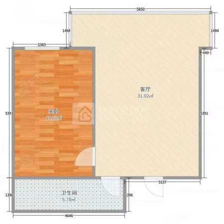 花园小区(先锋路)1室1厅1卫40㎡南26.5万