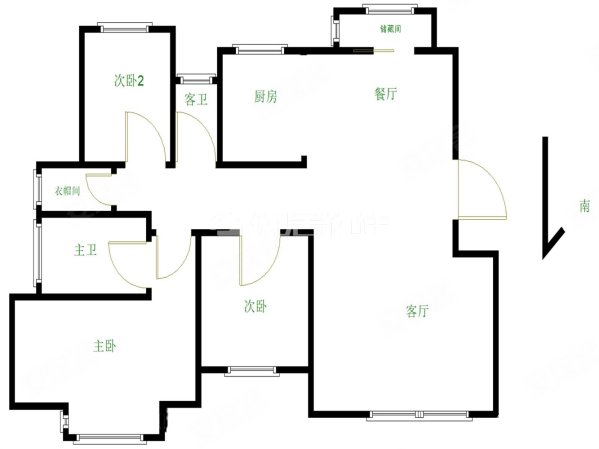 水岸小镇四区3室2厅2卫178㎡南北175万