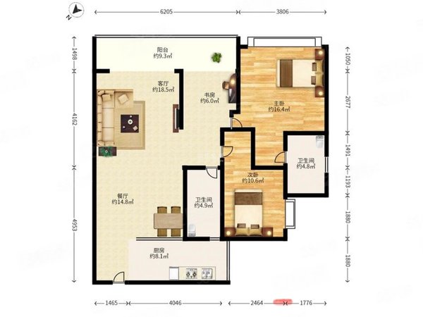 【多图】新天鹅堡(三期),华侨城租房,天鹅湖花园新上东南向2房 全齐