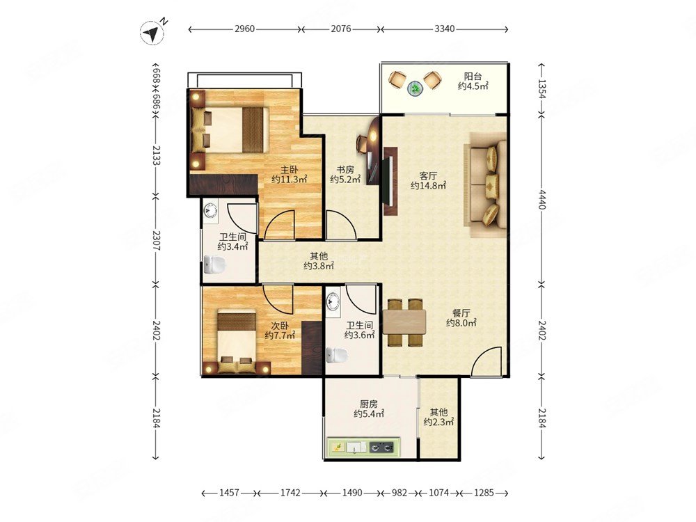 深业东岭精装可拎包入住刚需小三居双卫交通便捷房龄新