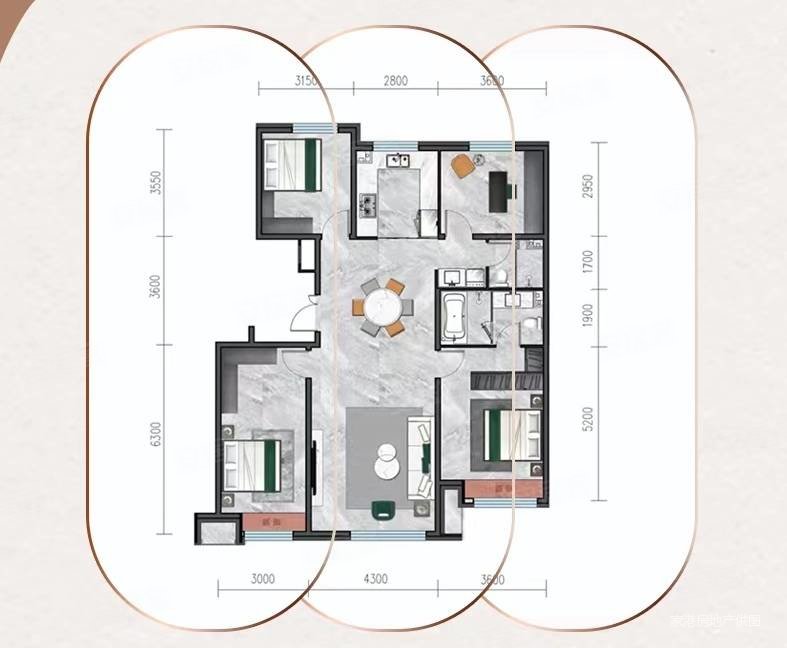 翠园春晓4室2厅2卫141㎡南北155万