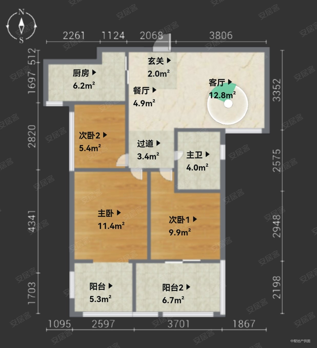 刚需小三居 电梯房 朝南 商品住宅,中国铁建国际城和畅园二手房,140万