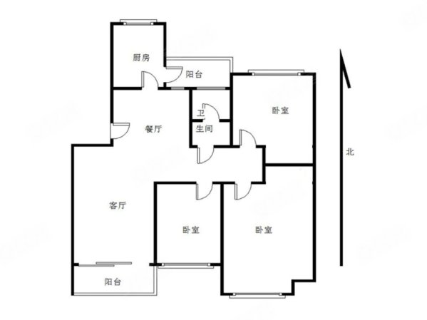 伟星凤凰城3室2厅1卫125㎡南北92万