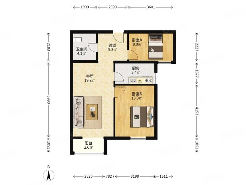 物业卖房丽景二期精装2 室,高楼层采光好 比同户型单价低,丽景长安