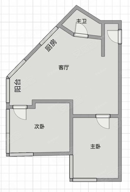 同德苑2室1厅1卫59.62㎡南北118万