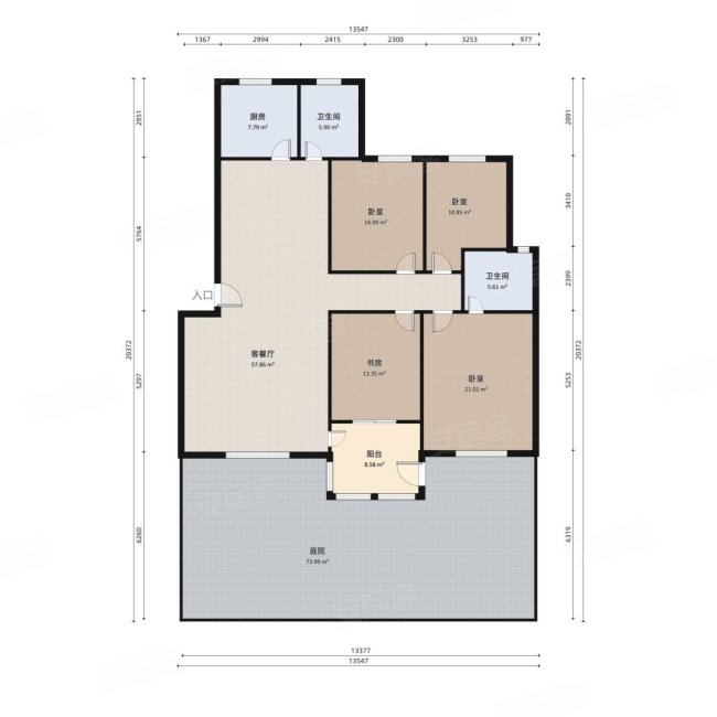 紫藤苑4室2厅2卫168㎡南北205万