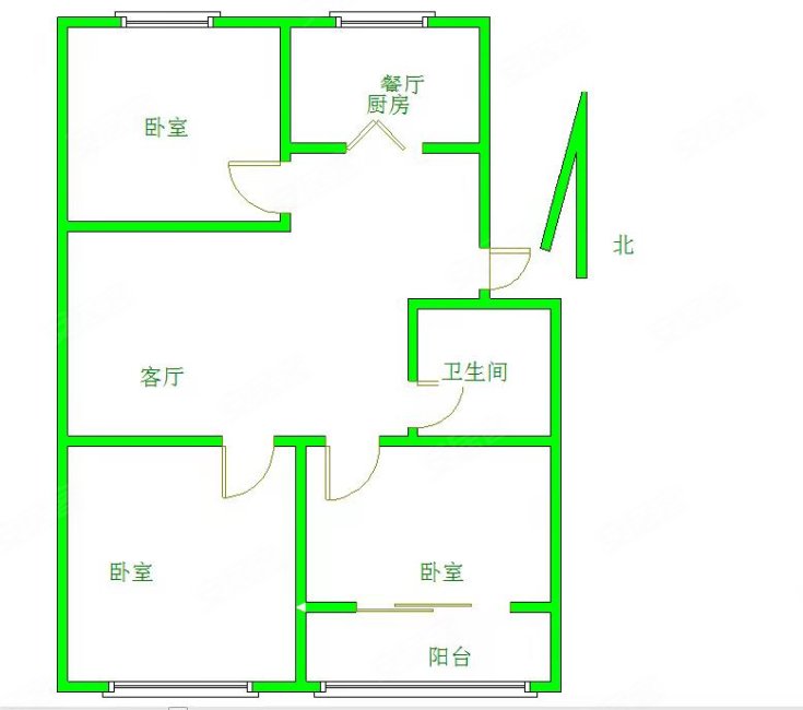 人民医院旁 温馨家园二楼 89.05平小套三带车库59万