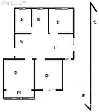 芳庭潘园3室1厅1卫90㎡南90万