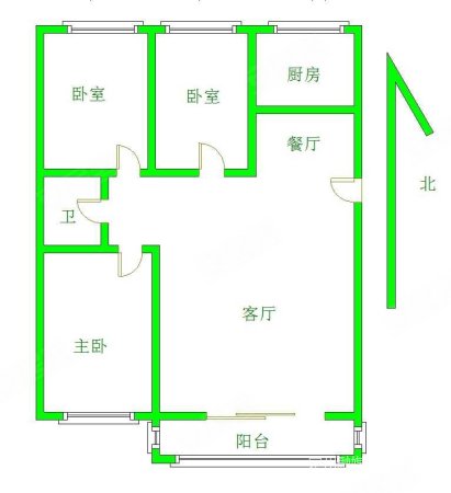 御景名门3室2厅1卫110㎡南北72万