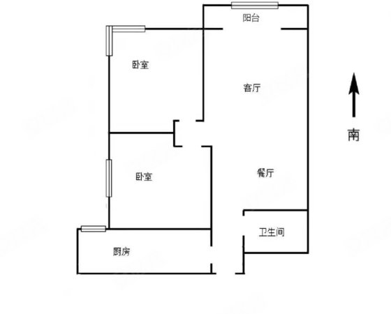 紫轩二期2室2厅1卫99㎡南北41万