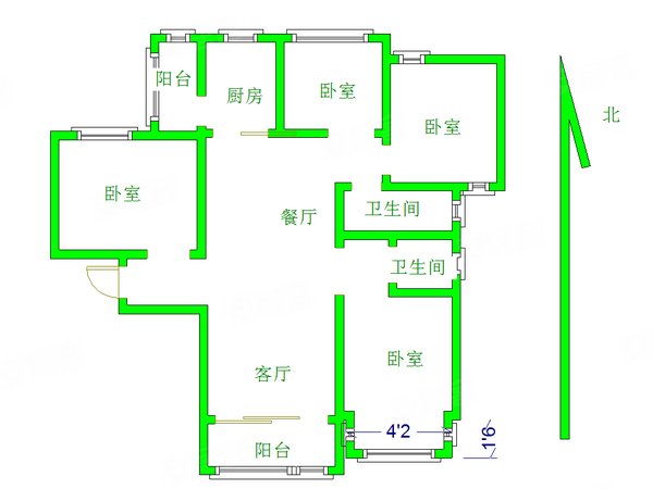 【多图】富力城(a区),江溪租房,边套南北通透,精装修带包就住,采光好