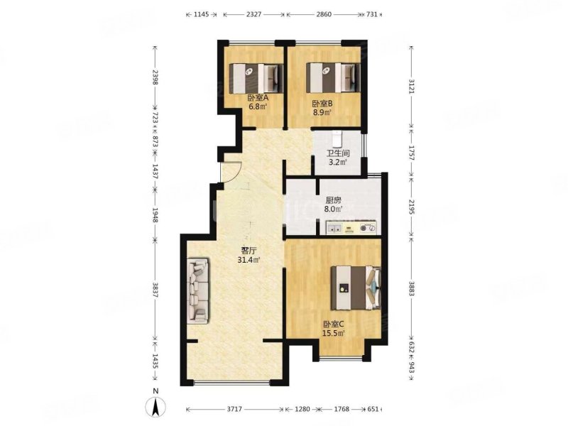 文嘉花园 98平米中间楼层  业主急售 我有钥匙 随时看房