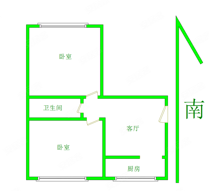 电动小区(星光西巷)2室1厅1卫65.77㎡南62万