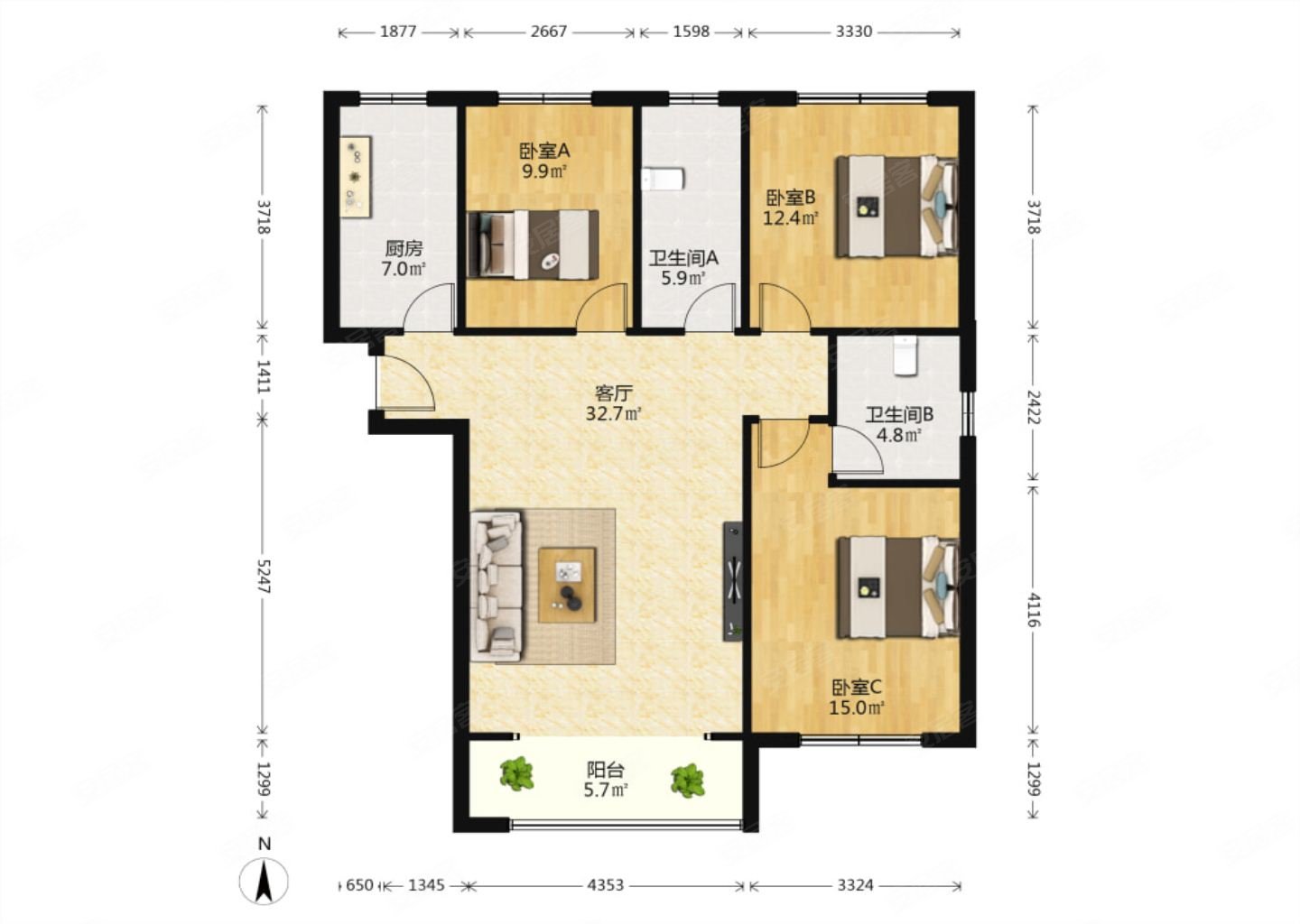 前太保新区精装三室户型方正通透总价低随时看房