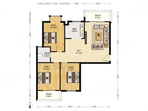 首25w 满北双阳台 宝龙国际花园一期 随时看房 宝龙国际花园二手房 185万 3室2厅 1卫 123平米 常州安居客