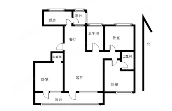 海尔地产云玺3室2厅2卫127.99㎡南北445万