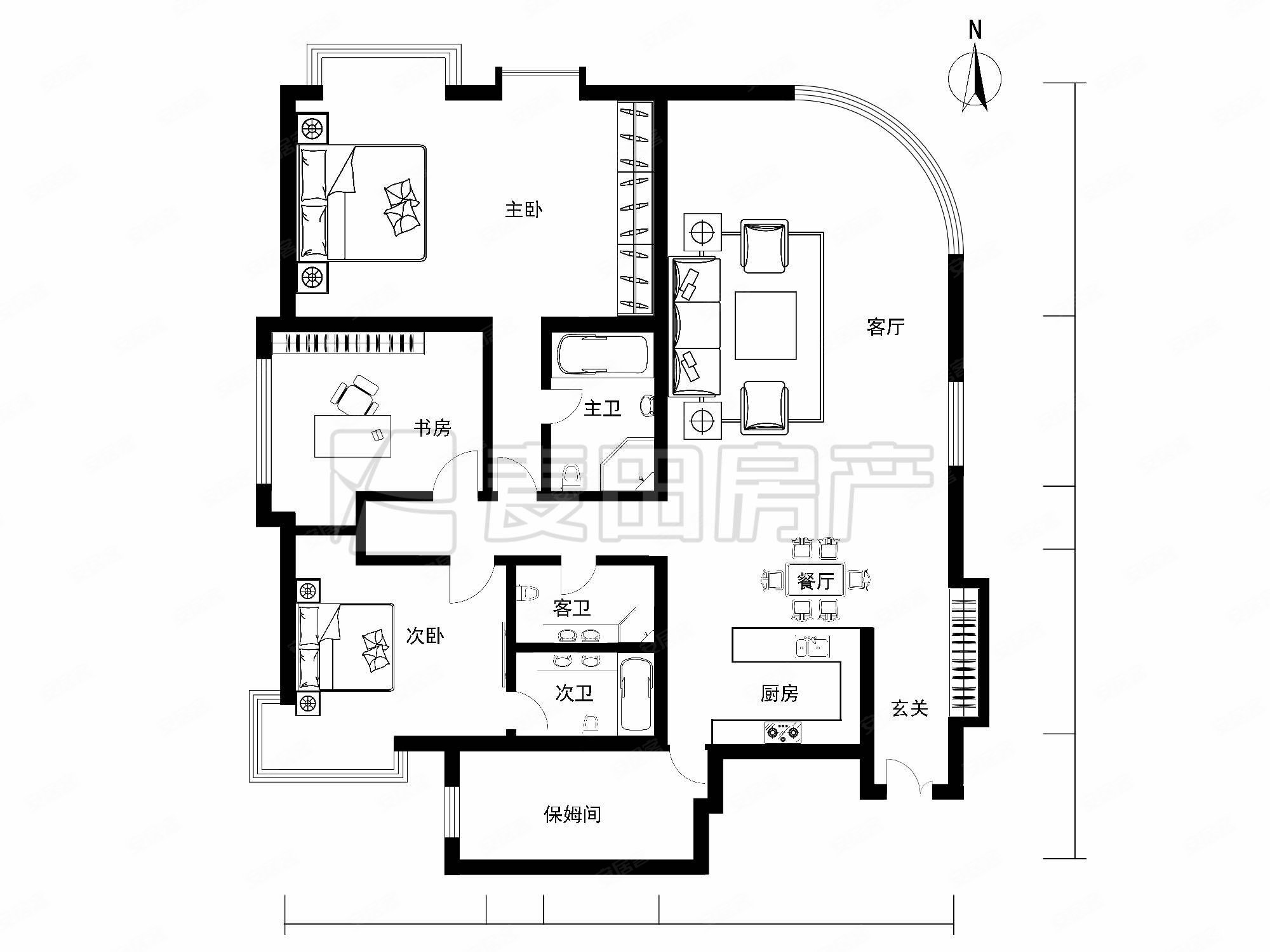 朝阳公园,棕榈泉国际公寓二手房,2100万,3室2厅,3卫,238平米-北京安居