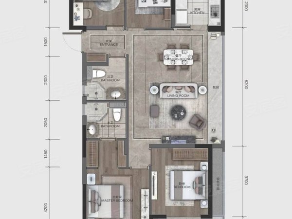 杭州滨江东冠滨耀学府地铁6号线,滨城云府精装4房2卫横厅 近滨江宝龙