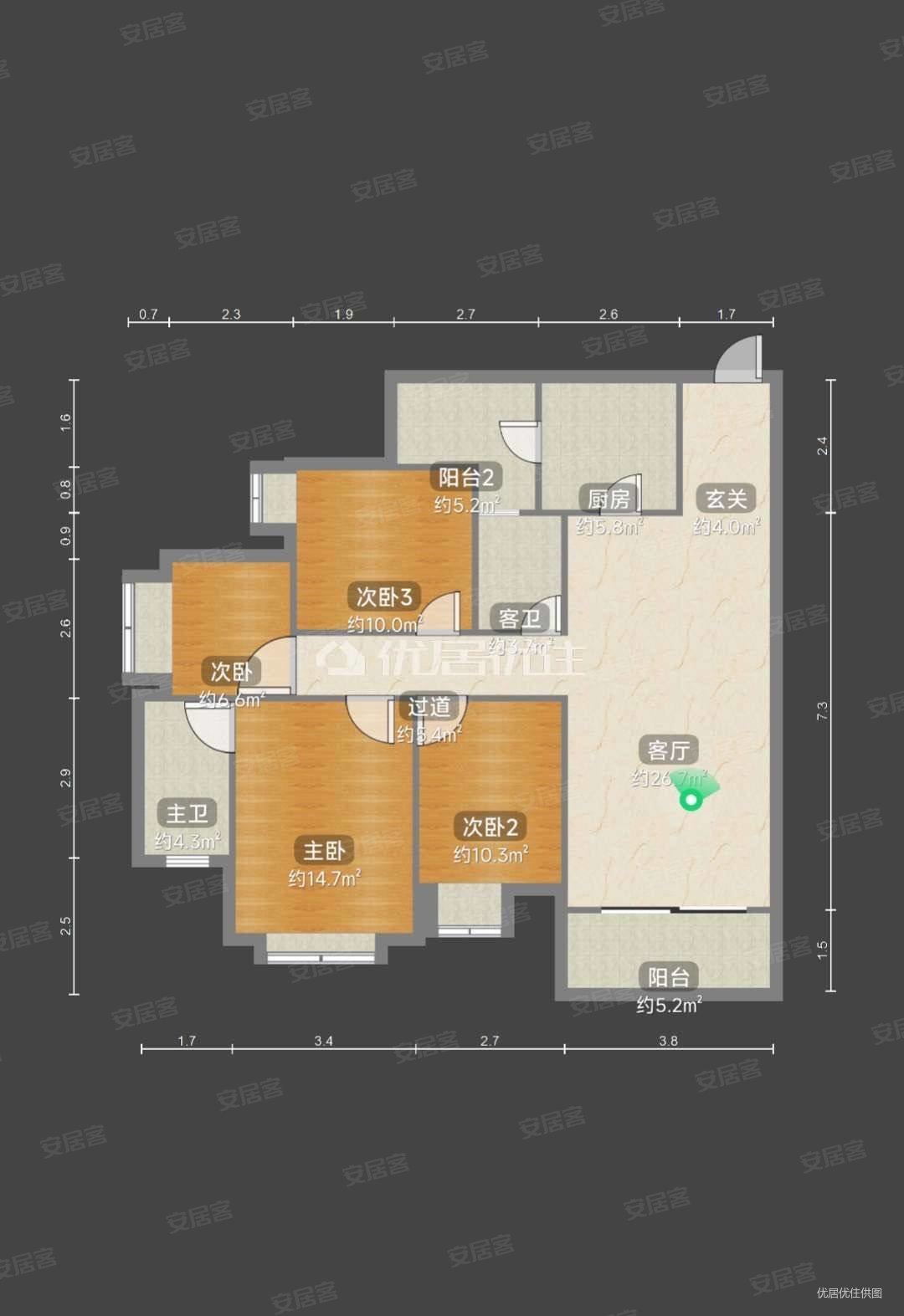 瀚学融府四房业主诚心急售