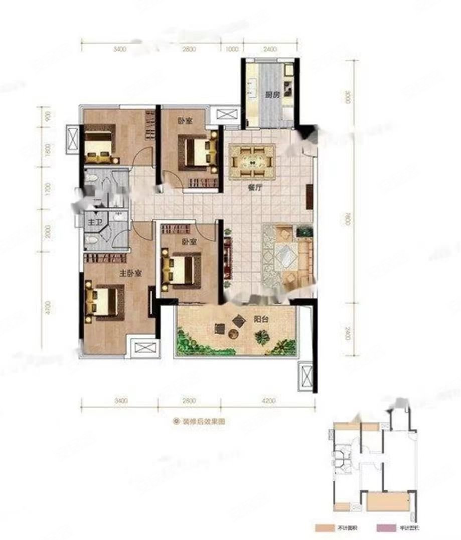 广艺旁精装三房采光好户型方正刚需小三房
