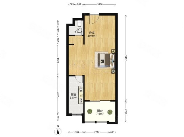 阳光城天澜道11号2室2厅2卫97㎡南北125万