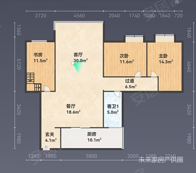 亿丰国际一期3室2厅2卫135㎡南51.3万