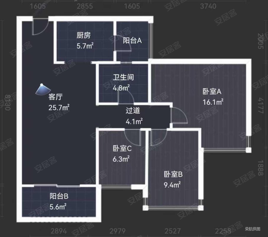 二中附近美泉1612豪装三房伶包入住