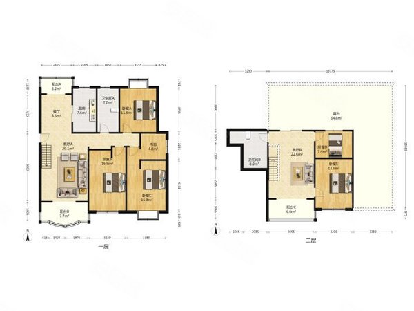 江河鸣翠精装修5房4卫出租!婚房装修高品质!
