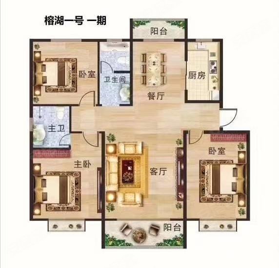 金沙如意城3室2厅2卫128㎡南北72.99万