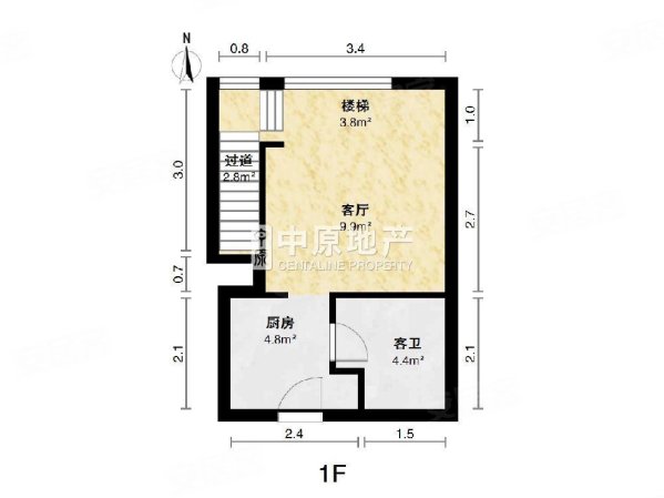 瑞立万立城(商住楼)2室1厅2卫38.06㎡北71万