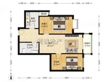 新纪家园2室1厅1卫89.33㎡东南711万