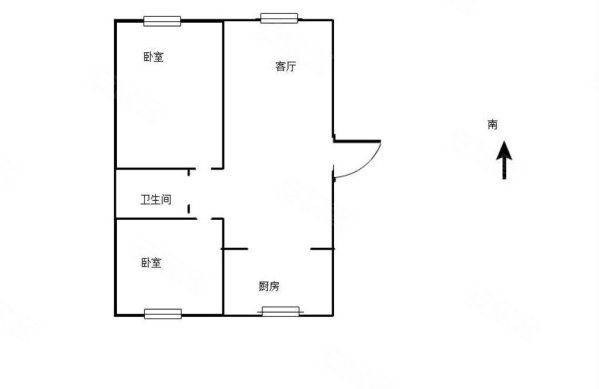 听雨观澜M区2室2厅1卫80.36㎡南北50万