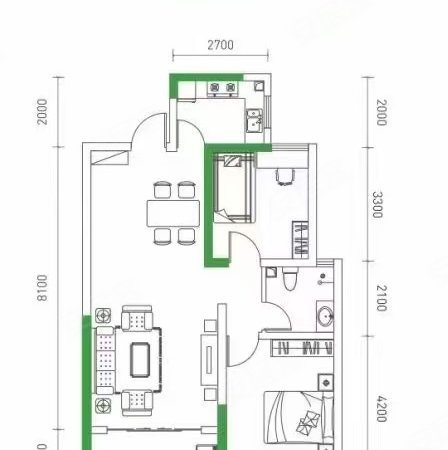 定西安定安定城区览山国际出租览山一室家具家电齐全,中间楼层,月租1000元出租房源真实图片