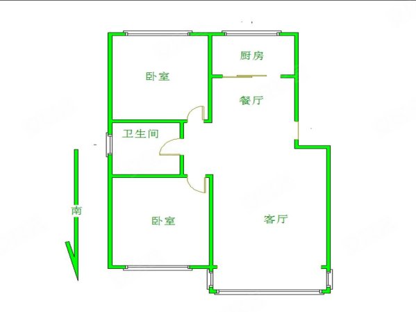 政府公寓(察尔哈西街)2室2厅1卫100㎡南北31.99万