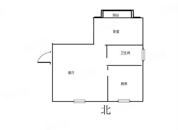 万正世家1室1厅1卫58㎡南北43.8万