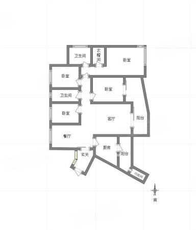 棕榈泉悦江国际(B区)4室2厅2卫168.23㎡南190万