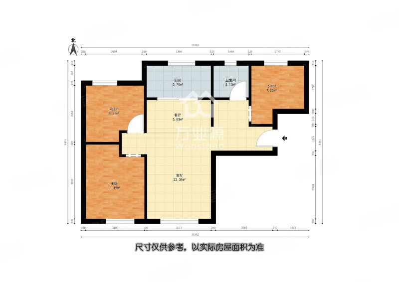 欣康苑3室2厅1卫90㎡南北80万