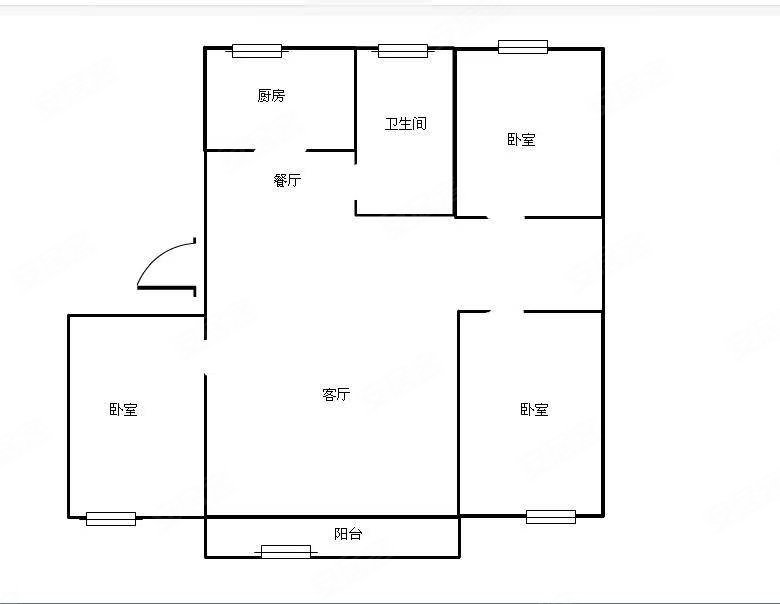 北关安置房3室2厅1卫146.29㎡南北57.3万