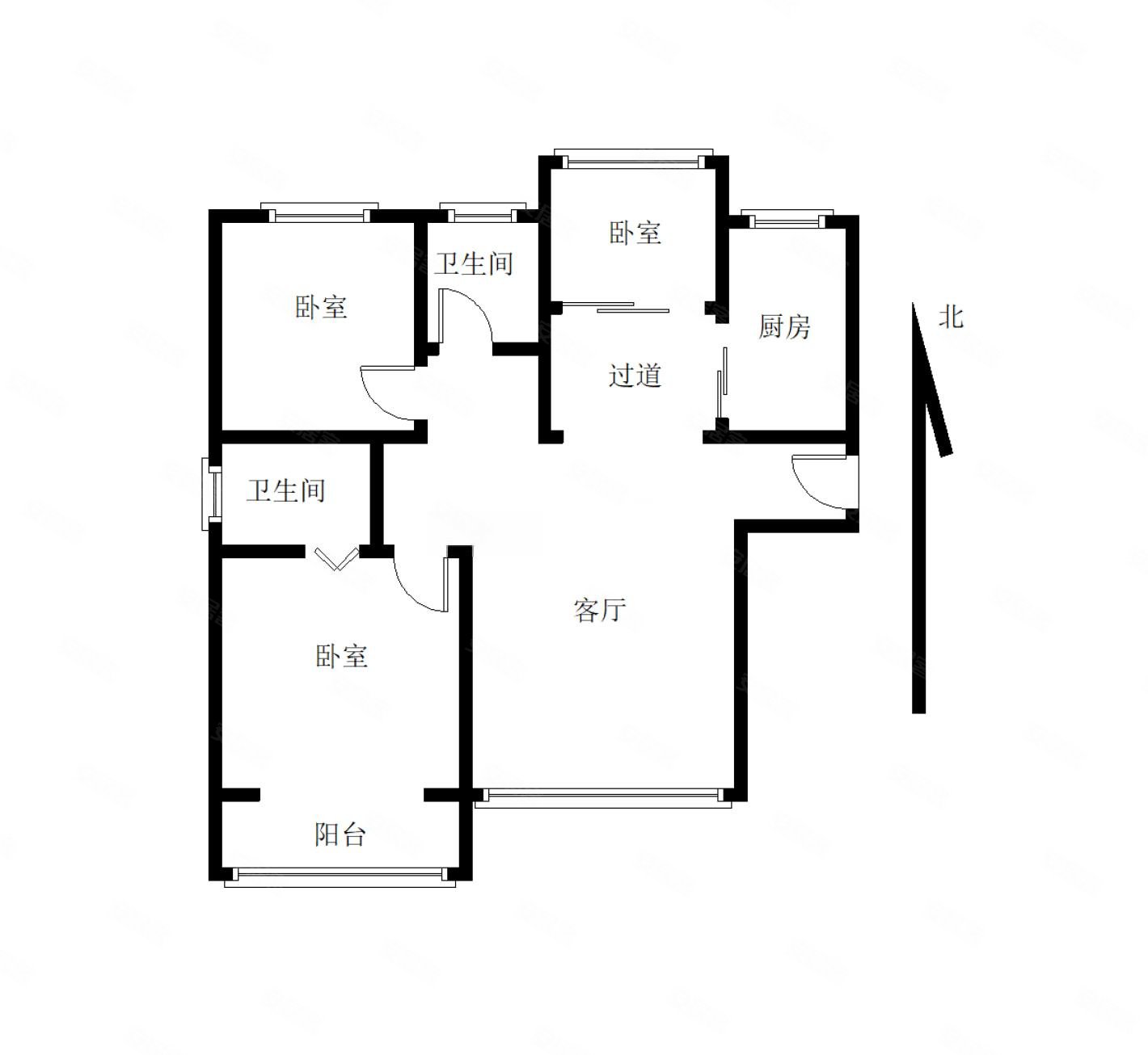 金陵学府107平精装修三室两厅南北通透诚心出售