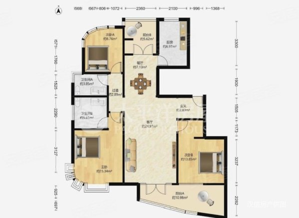 上海绿城~中层~小区安静舒适~明厨~明卫~南北户型,上海绿城二手房,15