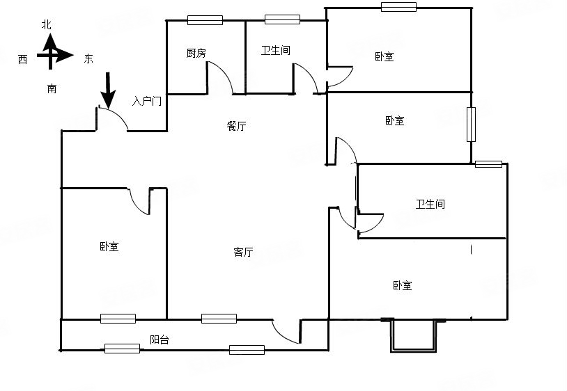 中南保利樾府4室2厅2卫139.47㎡南北100万